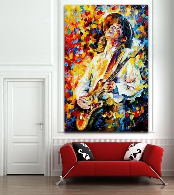 100% Handpainted Palette Knife Painting Jazz Music Instrument Art Throughout Jazz Canvas Wall Art (View 5 of 20)