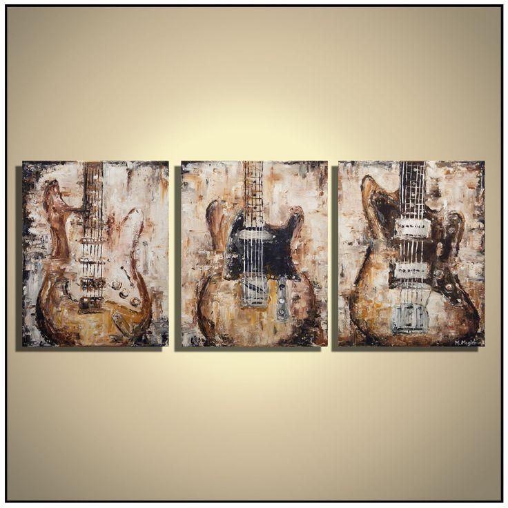 140 Best Guitar Paintings Images On Pinterest | Art Boards, Guitar With Rustic Canvas Wall Art (View 1 of 20)