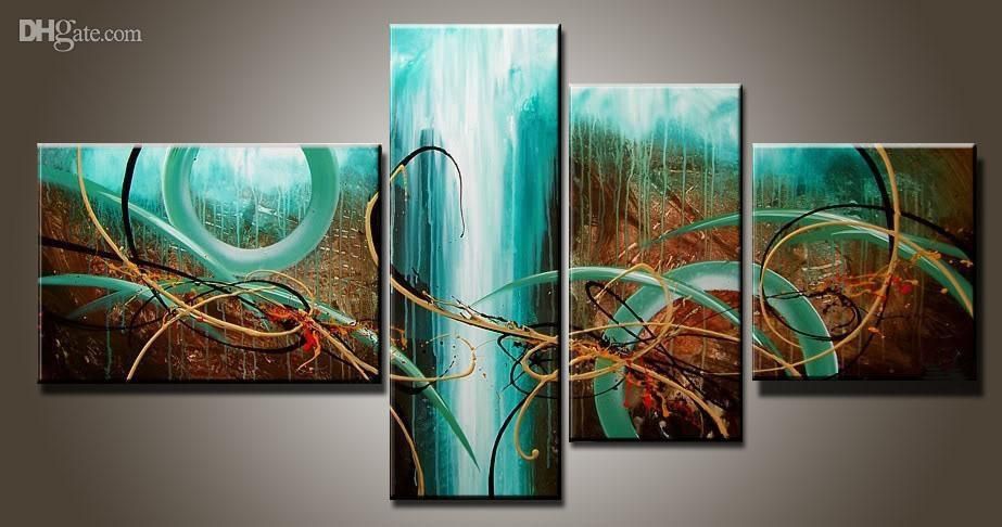 2018 Art Modern Abstract Oil Painting Multiple Piece Canvas Art With Regard To Modern Abstract Wall Art Painting (View 13 of 20)