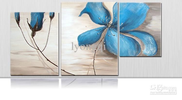 2018 Hand Painted Hi Q Modern Wall Art Home Decorative Abstract Throughout Blue Canvas Wall Art (View 5 of 20)