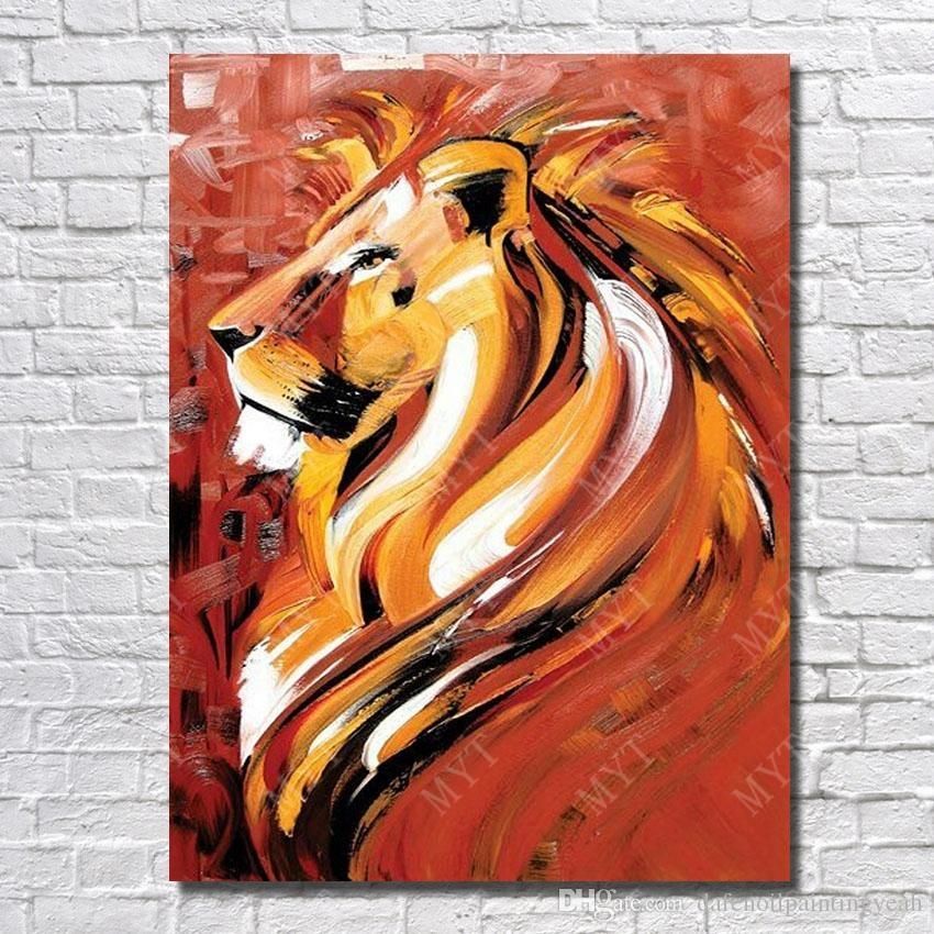 2018 Modern Canvas Art Abstract Lion Oil Painting For Living Room Pertaining To Abstract Lion Wall Art (View 18 of 20)