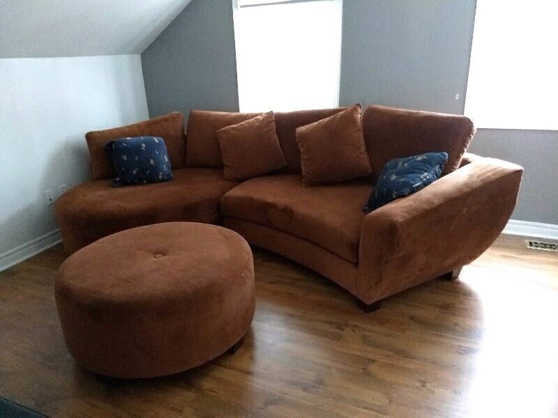 2Pc Microfiber Sectional With Large Ottoman (View 7 of 10)