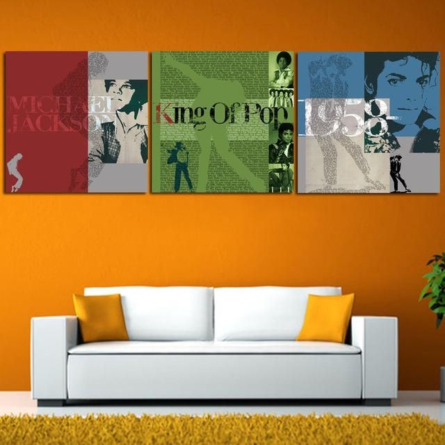 3 Panel Famous Star Michael Jackson Wall Art Picture Print Canvas Throughout Michael Jackson Canvas Wall Art (View 6 of 20)