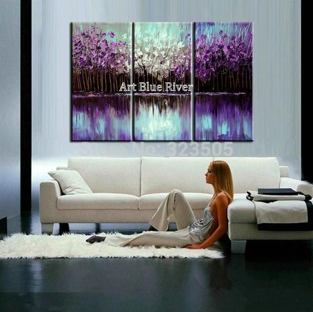 3 Piece Abstract Canvas Art Painting Triptych Home Goods Wall Art Regarding Abstract Living Room Wall Art (View 13 of 20)
