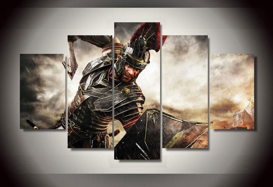 5 Panel "ryse" Son Of Rome Canvas Wall Art | Octotreasure With Canvas Wall Art Of Rome (View 12 of 20)