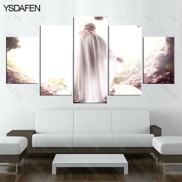 5 Piece Canvas Art Christian Jesus Resurrected Painting Hd Canvas Throughout Jesus Canvas Wall Art (View 20 of 20)