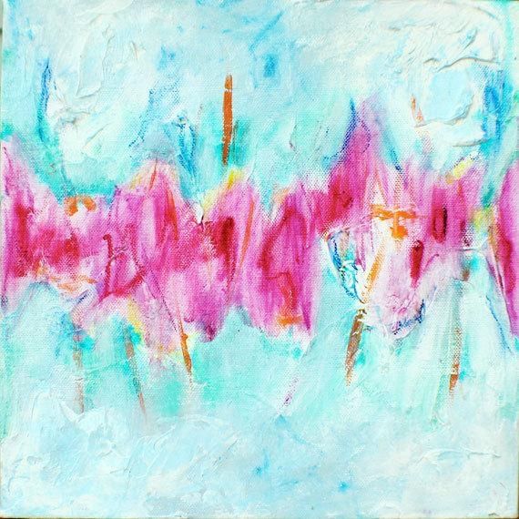 Abstract Painting Pink Abstract Canvas Print Hot Pink White For Pastel Abstract Wall Art (View 3 of 20)