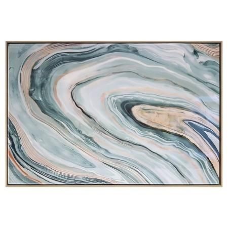 Agate Framed High Gloss Canvas 36"x24" – Threshold™ : Target Regarding Canvas Wall Art At Target (View 1 of 20)