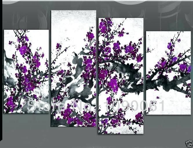 Awe Inspiring Purple And Grey Wall Art Plus Decor Affordable Regarding Purple Flowers Canvas Wall Art (View 12 of 20)
