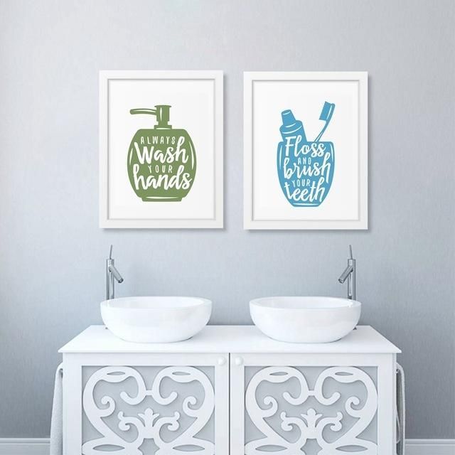 Bathroom Related Posters With Quote Canvas Printing Wash Your In Bathroom Canvas Wall Art (View 4 of 20)
