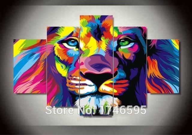 Big Size Abstract Living Room Wall Decor Colorful Wall Art Picture Intended For Abstract Lion Wall Art (View 7 of 20)