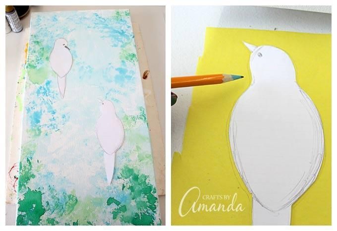 Bleeding Tissue Paper Birds On Canvas: Wall Art Intended For Birds Canvas Wall Art (View 20 of 20)