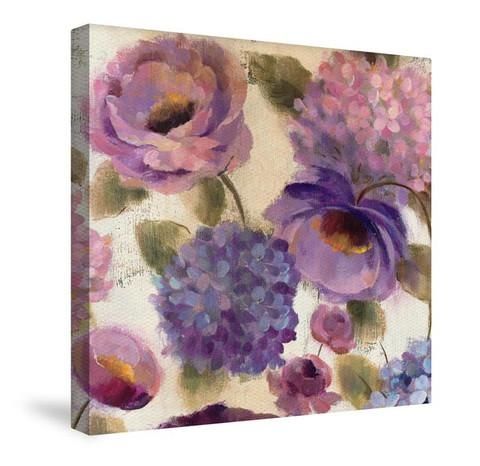 Blue And Purple Flower Song Iii Canvas Wall Art | Canvas Wall Art Inside Purple Flowers Canvas Wall Art (View 19 of 20)