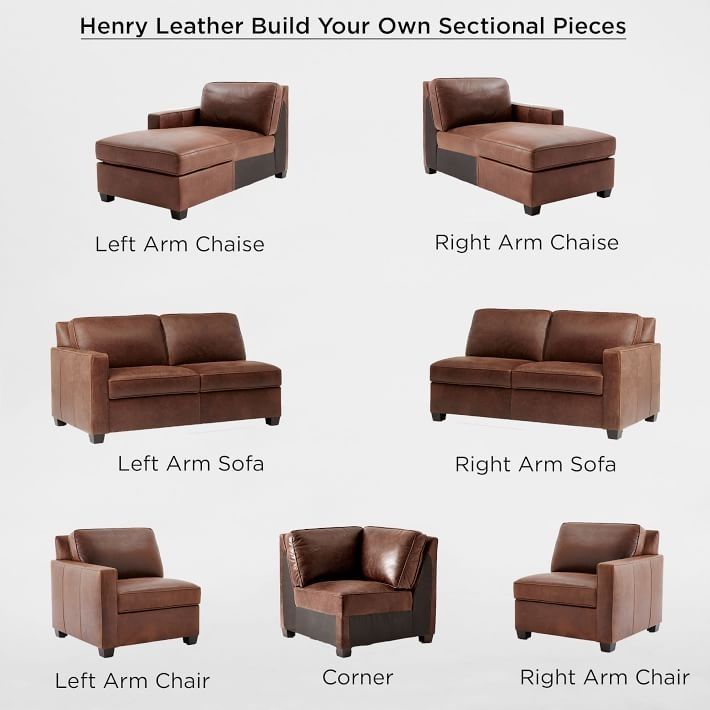 Build Your Own – Henry® Leather Sectional Pieces | West Elm Regarding Sectional Sofas That Come In Pieces (View 1 of 10)