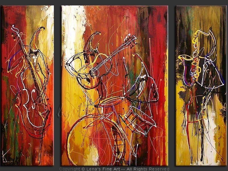 Classic Jazz Band | Classic Jazz, Jazz And Original Paintings Pertaining To Abstract Jazz Band Wall Art (Photo 11 of 20)