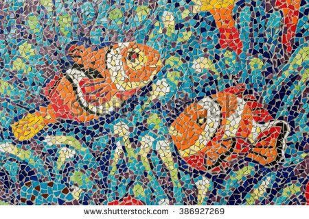Colorful Glass Mosaic Art Shape Fish Stock Photo 386927269 For Abstract Mosaic Art On Wall (View 16 of 20)