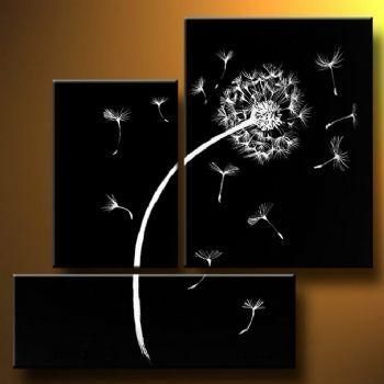 Dandelion Ii Modern Canvas Art Wall Decor Floral Oil Painting Wall Intended For Dandelion Canvas Wall Art (View 4 of 20)