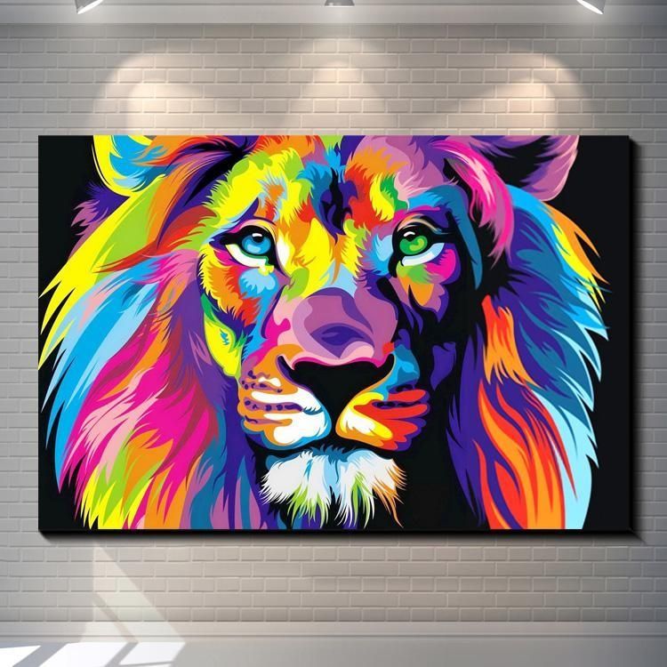 Dazzle Colour Lion Painting Pictures Abstract Art Print On The In Abstract Lion Wall Art (View 5 of 20)
