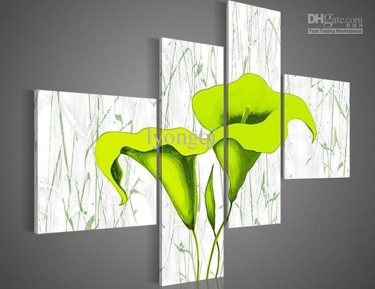 Discount Hand Painted Hi Q Modern Wall Art Home Decorative With Regard To Lime Green Canvas Wall Art (View 12 of 20)