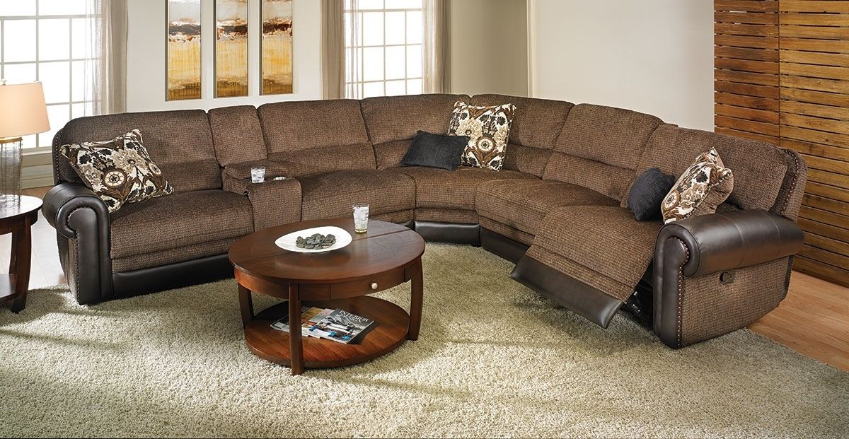 Dual Power Reclining Tweed Storage Sectional | Haynes Furniture With Regard To Sectional Sofas (Photo 34499 of 35622)