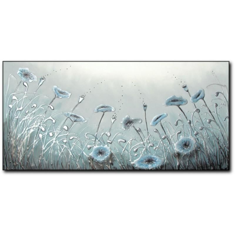 Duck Egg Blue Poppies With Regard To Duck Egg Blue Canvas Wall Art (View 6 of 20)