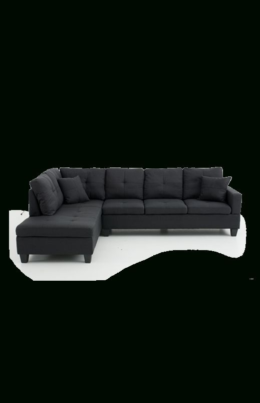 Fabric Sectional Sofa – Black | Economax In Economax Sectional Sofas (View 3 of 10)