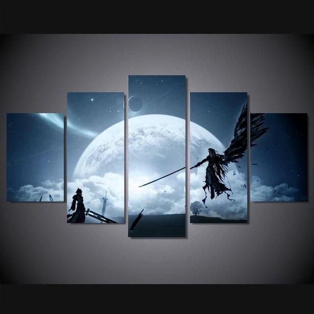 Final Fantasy 7 Hot Japan Anime Wall Art Canvas Paintings Poster 5 For Japanese Canvas Wall Art (View 19 of 20)