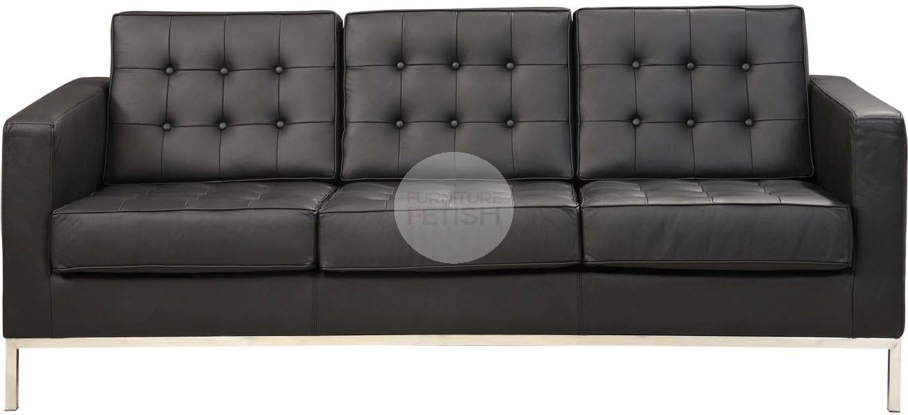 Florence Knoll Replica 3 Seater Sofa – Black Furniture Fetish Gold Intended For Florence Knoll 3 Seater Sofas (Photo 33651 of 35622)