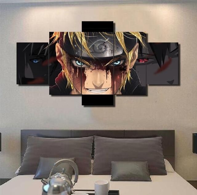 Frame Hd Printed 5 Piece Modular Home Decor Wall Art Naruto Anime Inside Anime Canvas Wall Art (View 14 of 20)