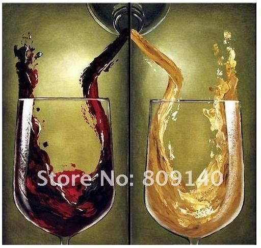 Free Shipping Abstract Red Yellow Wine Decoration Oil Painting Inside Abstract Kitchen Wall Art (Photo 12 of 20)