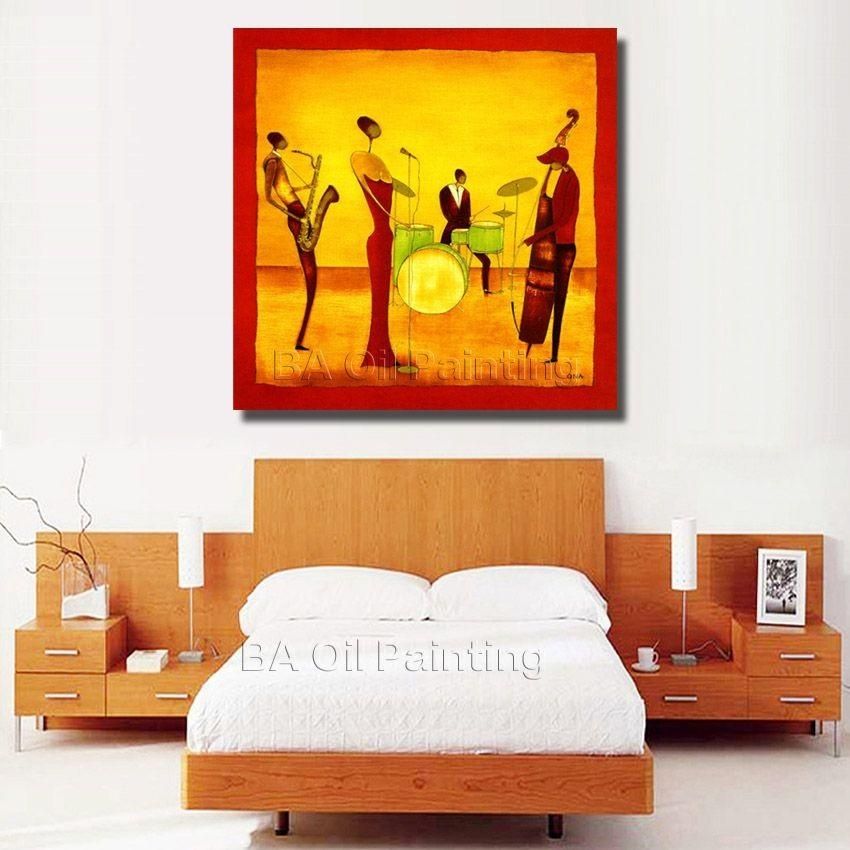 Free Shipping Handpainted Abstract Jazz Band Oil Painting On Intended For Abstract Jazz Band Wall Art (Photo 12 of 20)