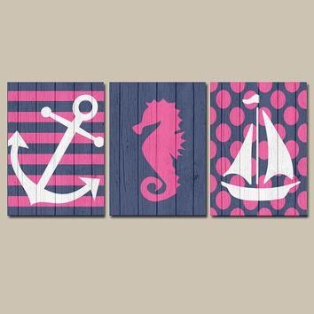 Girl Nautical Canvas Or Prints Wall Art From Trm Design | Wall For Girl Canvas Wall Art (View 7 of 20)