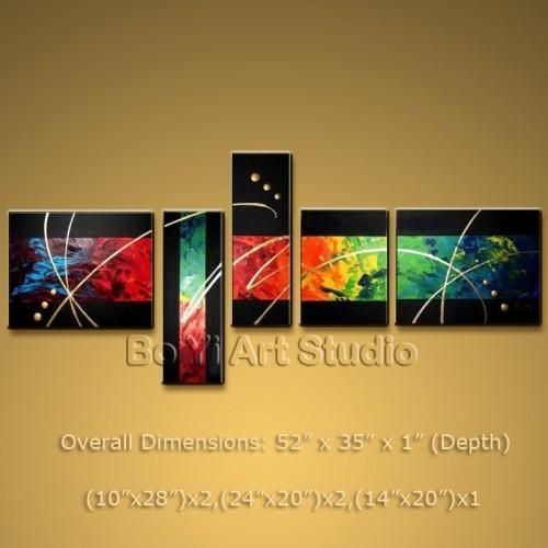 Gorgeous Colorful Abstract Modern Oil Painting Canvas Wall Art Throughout Modern Abstract Wall Art Painting (View 6 of 20)