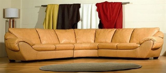 Great Tan Leather Sectional Sofa High End Curved Sectional Sofa In In High End Leather Sectional Sofas (View 5 of 10)