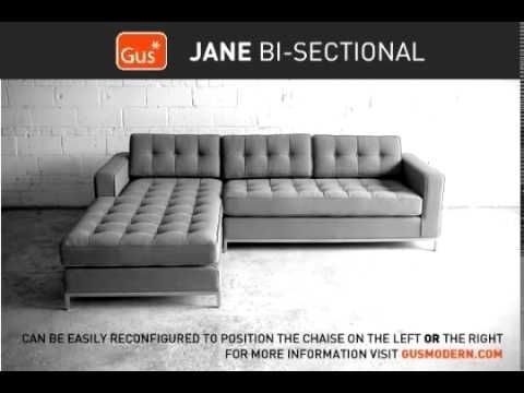 Gus Modern Jane Bi Sectional Demo – Youtube With Jane Bi Sectional Sofas (View 1 of 10)