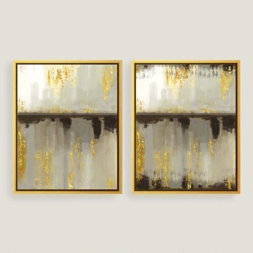 Horizon Gold Canvas Wall Art For Neutral Abstract Wall Art (Photo 6 of 20)