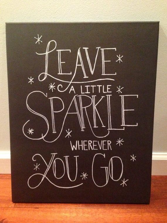 Inspirational Quote Canvas – Leave A Little Sparkle – Wall Art On Throughout Inspirational Quote Canvas Wall Art (View 4 of 20)