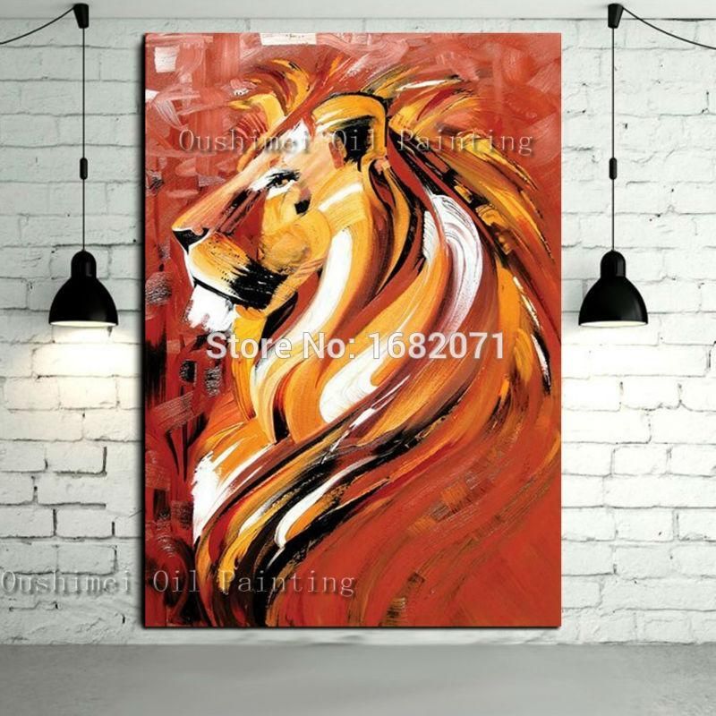 Interior Decoration Items Hand Painted Abstract Animal Portrait With Regard To Abstract Lion Wall Art (View 15 of 20)
