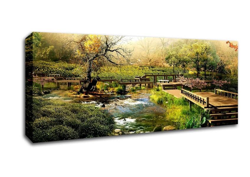 Japan Digital Landscape Hd Lake Panoramic Panel Canvas Panoramic In Japanese Canvas Wall Art (View 4 of 20)