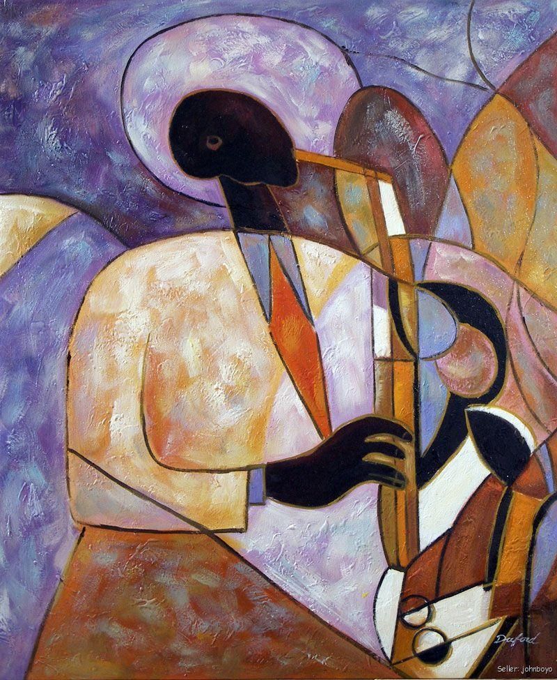 Jazz Music Saxophone Player Music Art Band Oil Painting Throughout Abstract Jazz Band Wall Art (Photo 6 of 20)