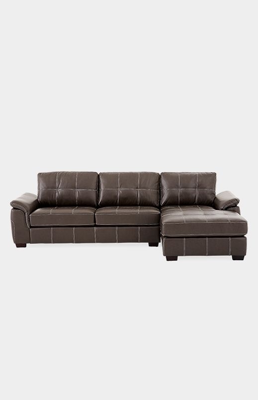 Laminated Leather Sectional Sofa – Grey – 00312754 | Economax For Economax Sectional Sofas (View 7 of 10)