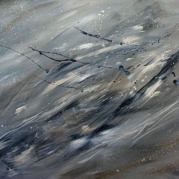 Large Abstract Painting, Modern Art, Raw From Artheroux | Art Intended For Gray Abstract Wall Art (View 10 of 20)