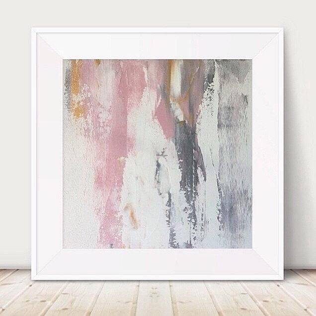 Large Pink And Grey Painting Pink White Painting Metallic Abstract Within Light Abstract Wall Art (View 17 of 20)