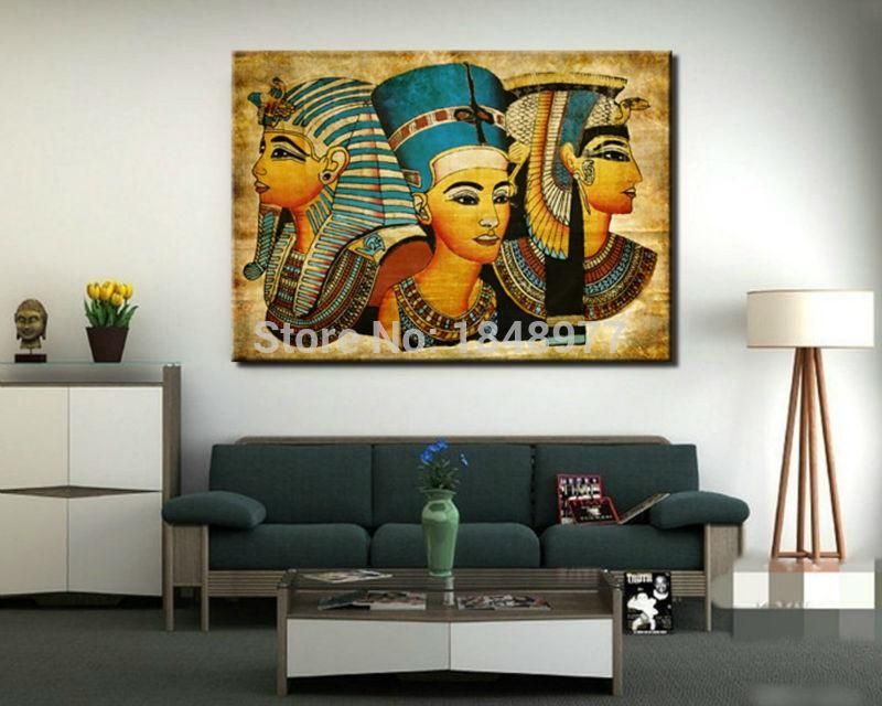 Large Wall Art Canvas Pharaoh Of Egyptian Home Decoration Regarding Egyptian Canvas Wall Art (View 12 of 20)
