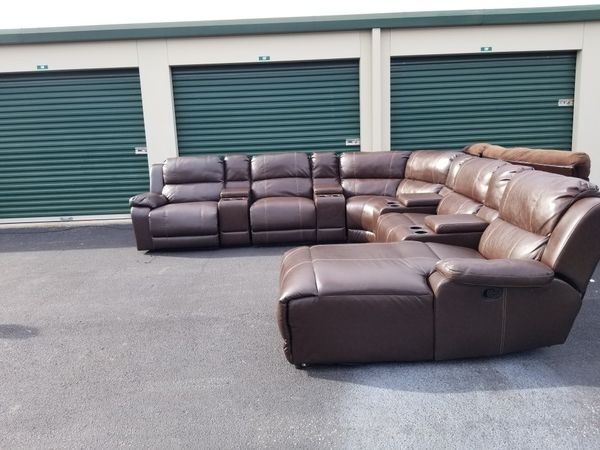 Leather Recliner Sectional Couch (Furniture) In Greenville, Nc – Offerup Pertaining To Greenville Nc Sectional Sofas (View 3 of 10)