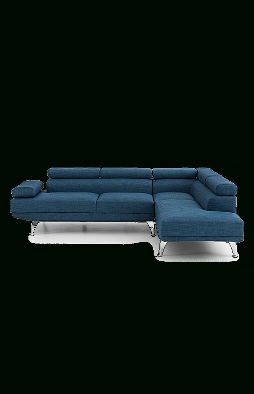 Linen Sectional Sofa – Blue | Economax Pertaining To Economax Sectional Sofas (View 9 of 10)