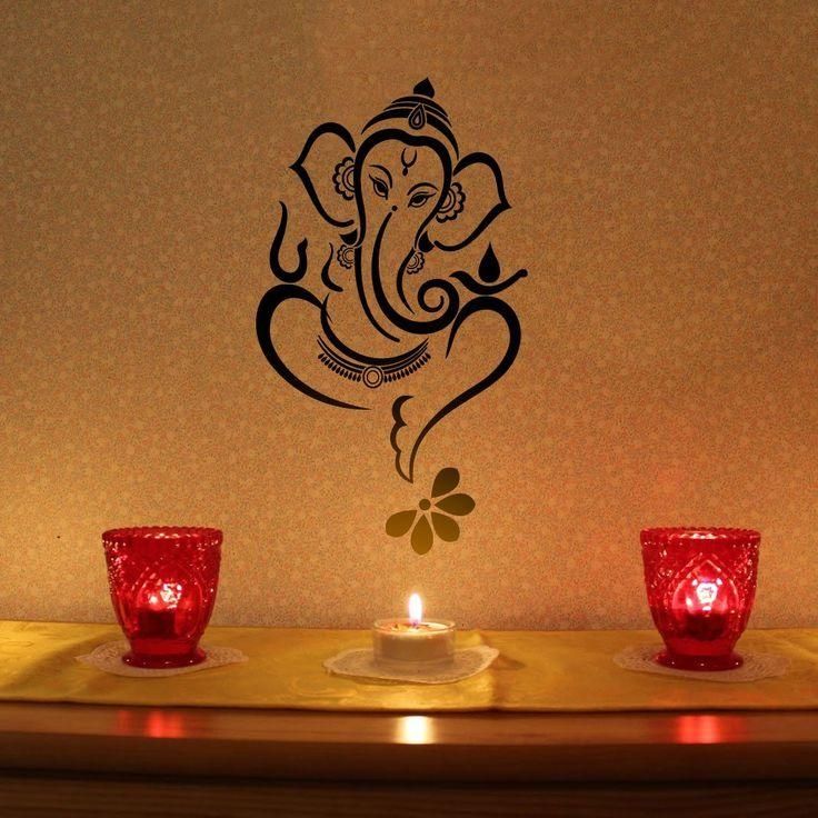 Madewalldesign Floral Ganesha – Vinyl Wall Sticker | Ganesha With Abstract Ganesha Wall Art (View 13 of 20)