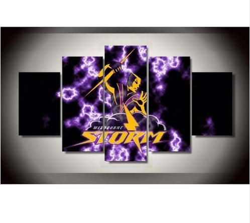 Melbourne Storm Nrl Clubteam 5 Piece Canvas Wall Art | Creative Within Melbourne Canvas Wall Art (View 6 of 20)