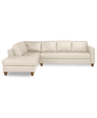 Milano Leather 2 Piece Chaise Sectional Sofa | Macys | Furniture Within Macys Leather Sectional Sofas (View 2 of 10)