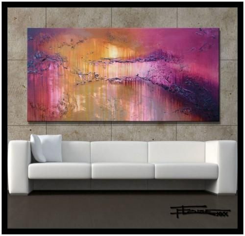 Modern Abstract Canvas Painting  Dream In Color  60X30X1.5 Regarding Modern Abstract Wall Art Painting (Photo 18 of 20)